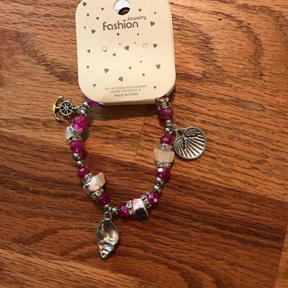🏝NWT Summer Stretchy Seashell Bracelet (Pink)🏝 - Picture 6 of 13